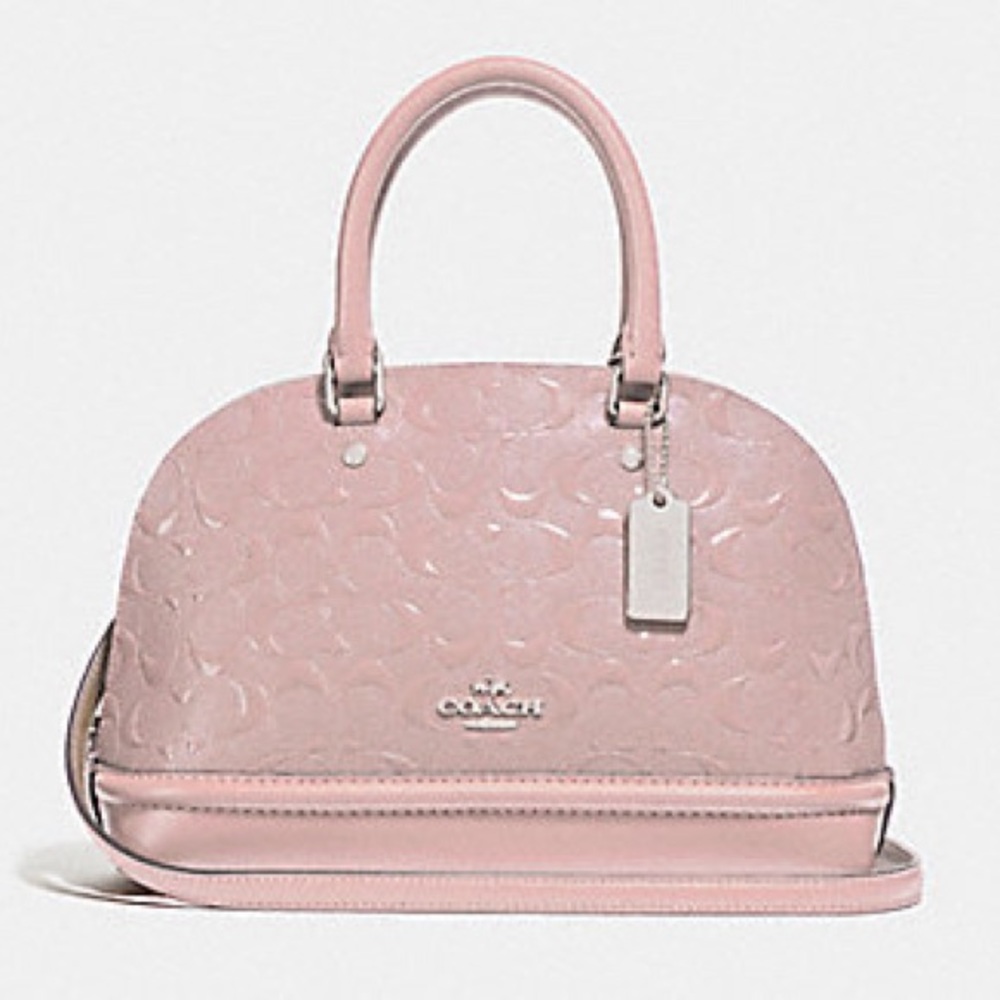 Coach Signature Debossed Patent Leather Satchel